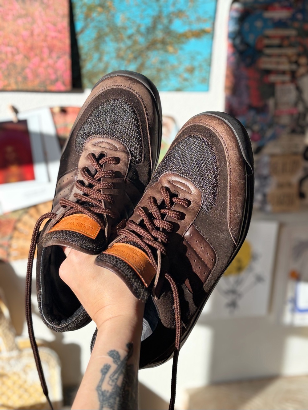 Louis Vuitton Brown Suede & Mesh Men’s Sneakers
